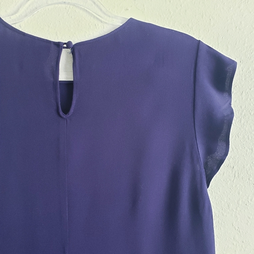 Reiss Short Ruffle Cap Sleeve Blouse - Picture 5 of 7